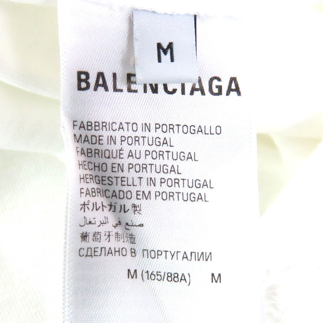 Great BALENCIAGA Short sleeve T-shirt CITIES PARIS logo crew neck white M 612966