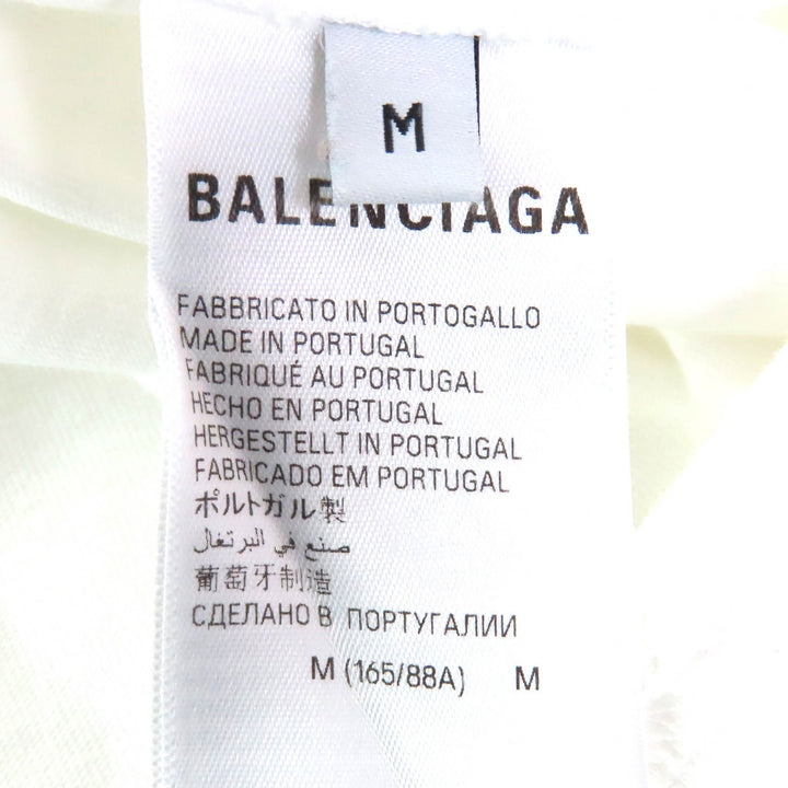 Great BALENCIAGA Short sleeve T-shirt CITIES PARIS logo crew neck white M 612966