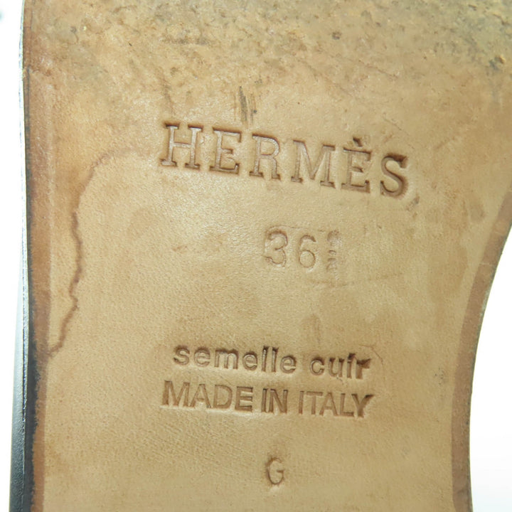 HERMES ニーハイブーツ ケリーメタルレザー ジャンピングブーツ ブラック レディース 36