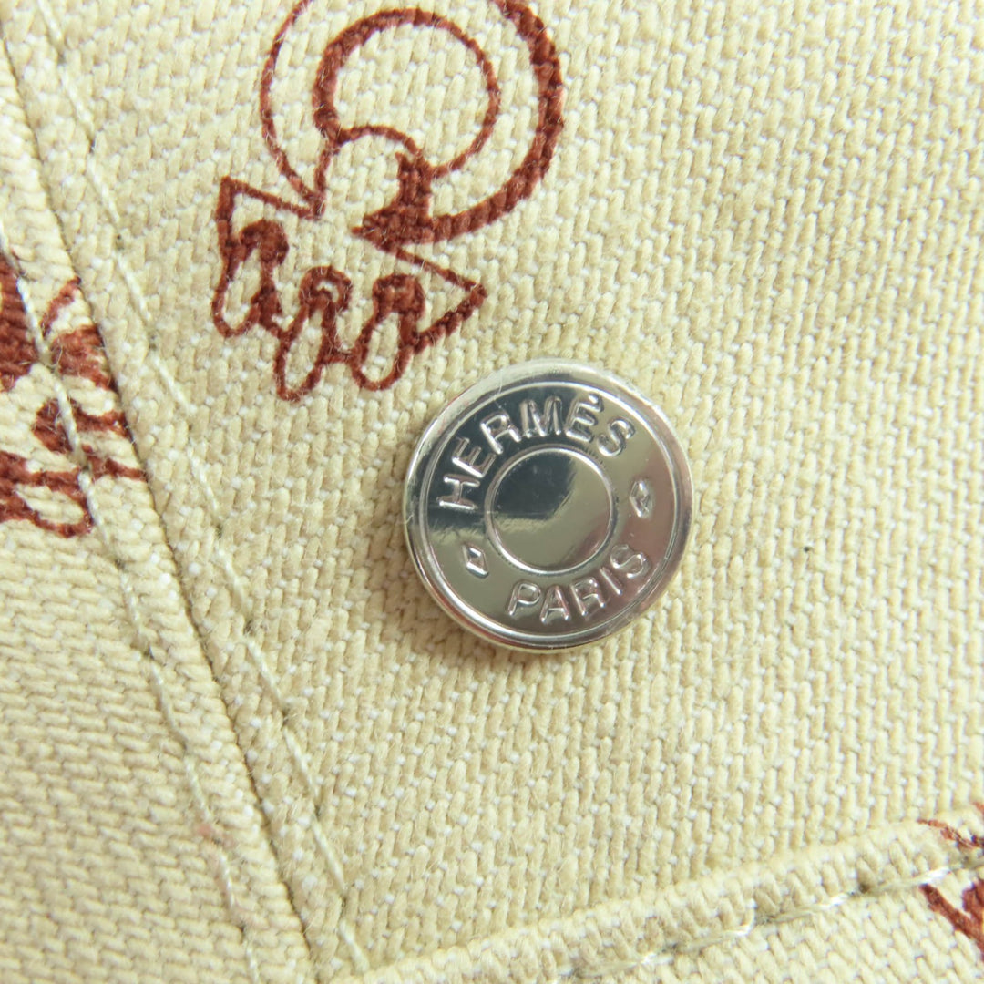 新品 HERMES ベレー帽 サントノレ セリエ メタルハット ベージュ コットン レディース