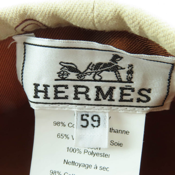 新品 HERMES ベレー帽 サントノレ セリエ メタルハット ベージュ コットン レディース