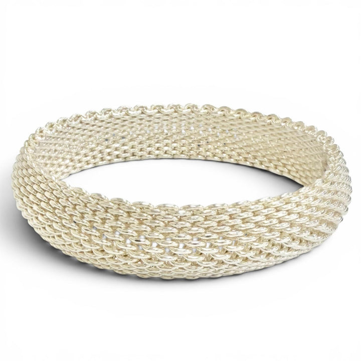 Excellent TIFFANY&Co. Bangle Somerset Mesh Bangle Bracelet Silver 925 Women
