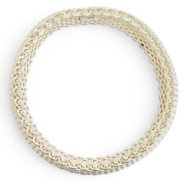 Excellent TIFFANY&Co. Bangle Somerset Mesh Bangle Bracelet Silver 925 Women