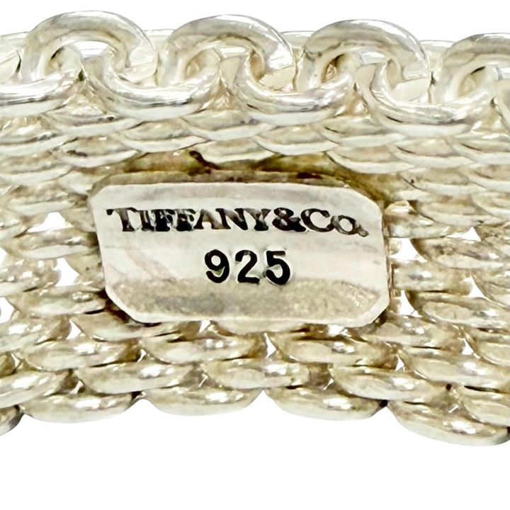 Excellent TIFFANY&Co. Bangle Somerset Mesh Bangle Bracelet Silver 925 Women