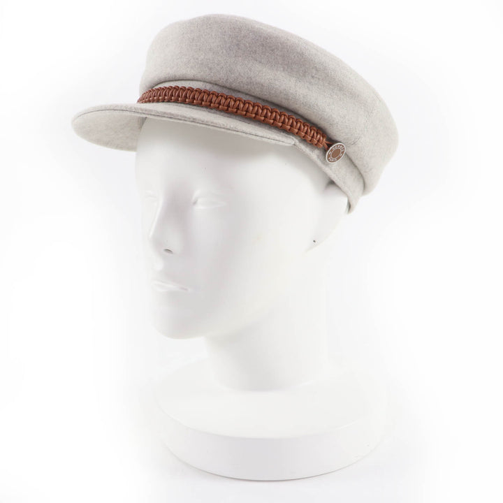 Excellent HERMES Casquette Deauville Serie Metal gray cashmere 57 H212009N