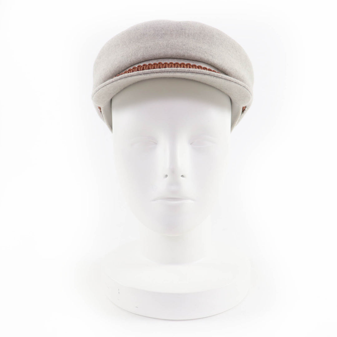 Excellent HERMES Casquette Deauville Serie Metal gray cashmere 57 H212009N