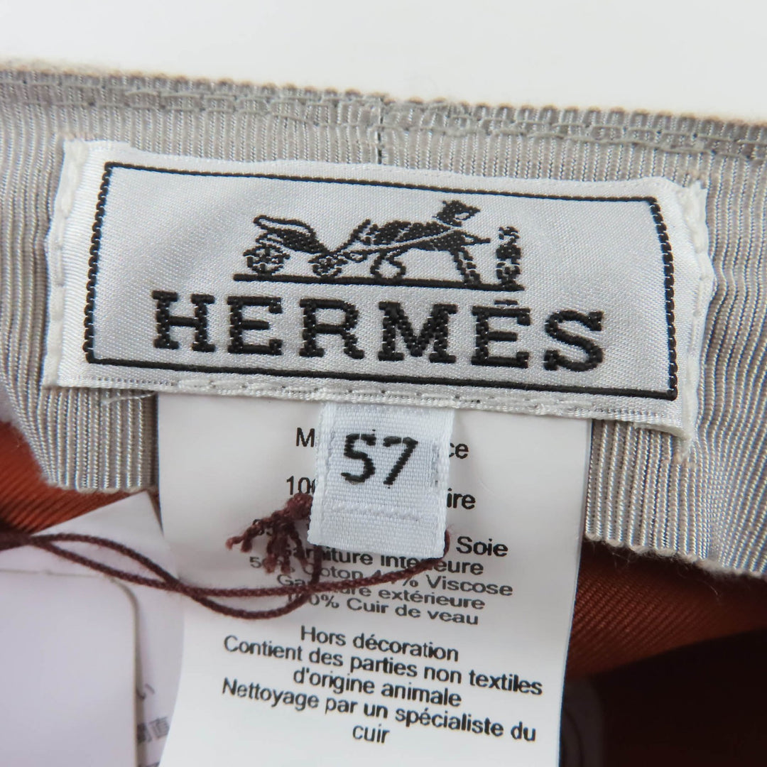 Excellent HERMES Casquette Deauville Serie Metal gray cashmere 57 H212009N