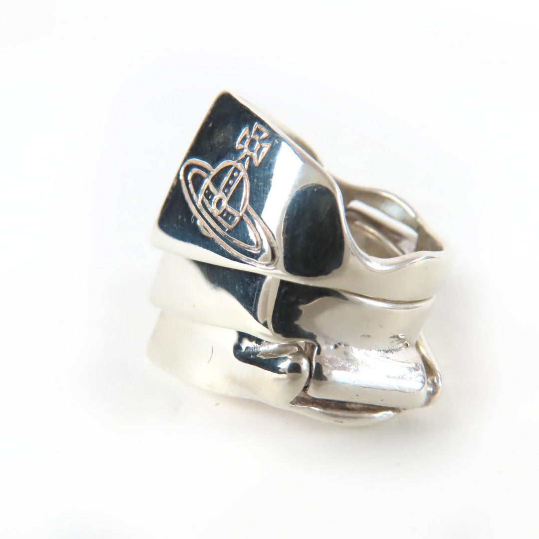 Excellent Vivienne Westwood Ring Orb Knuckleduster Armor Triple Silver 925 S