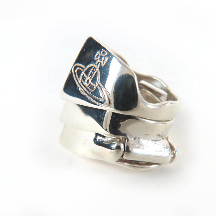 Excellent Vivienne Westwood Ring Orb Knuckleduster Armor Triple Silver 925 S