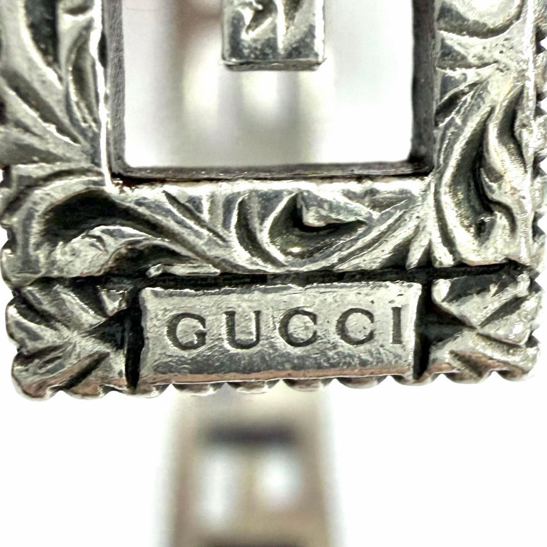 Great GUCCI Bangle Square G Arabesque Silver Women 16
