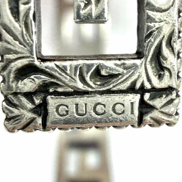Great GUCCI Bangle Square G Arabesque Silver Women 16