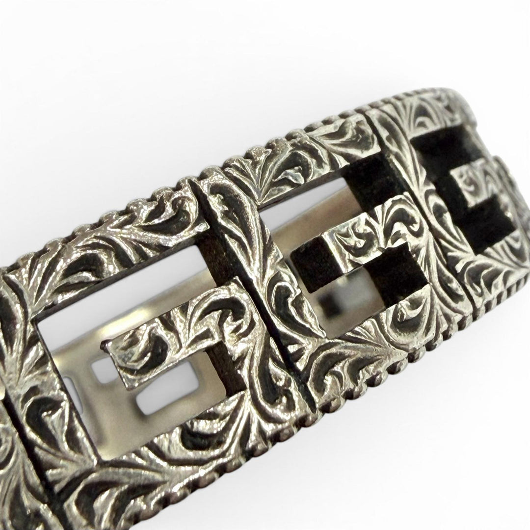 Great GUCCI Bangle Square G Arabesque Silver Women 16