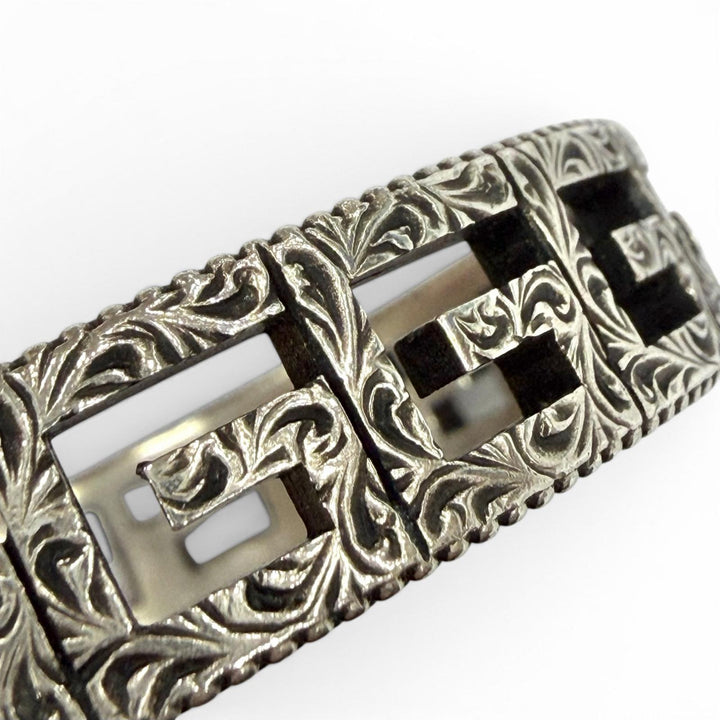 Great GUCCI Bangle Square G Arabesque Silver Women 16