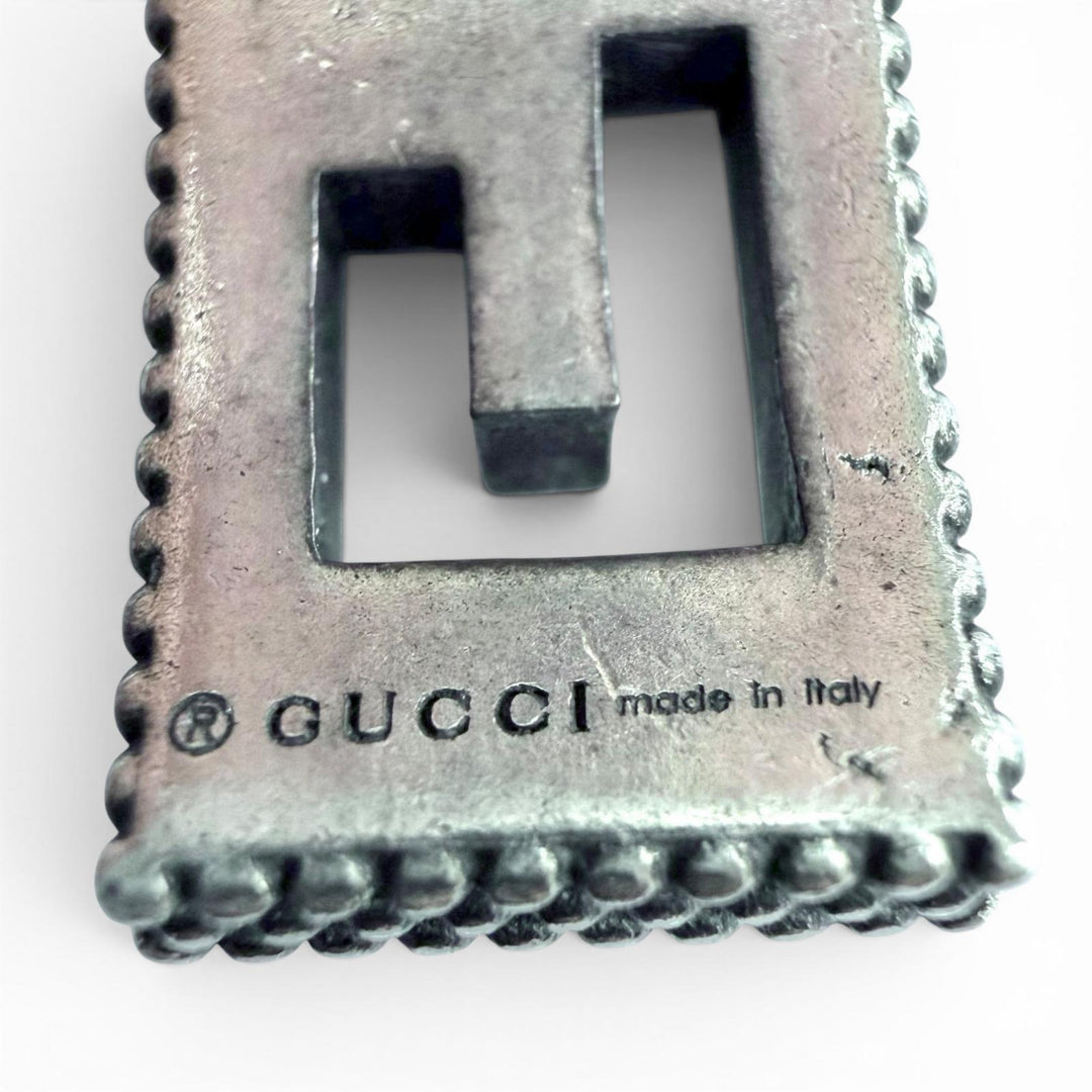 Great GUCCI Bangle Square G Arabesque Silver Women 16