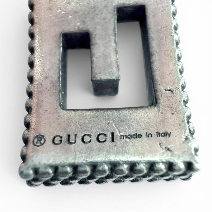 Great GUCCI Bangle Square G Arabesque Silver Women 16