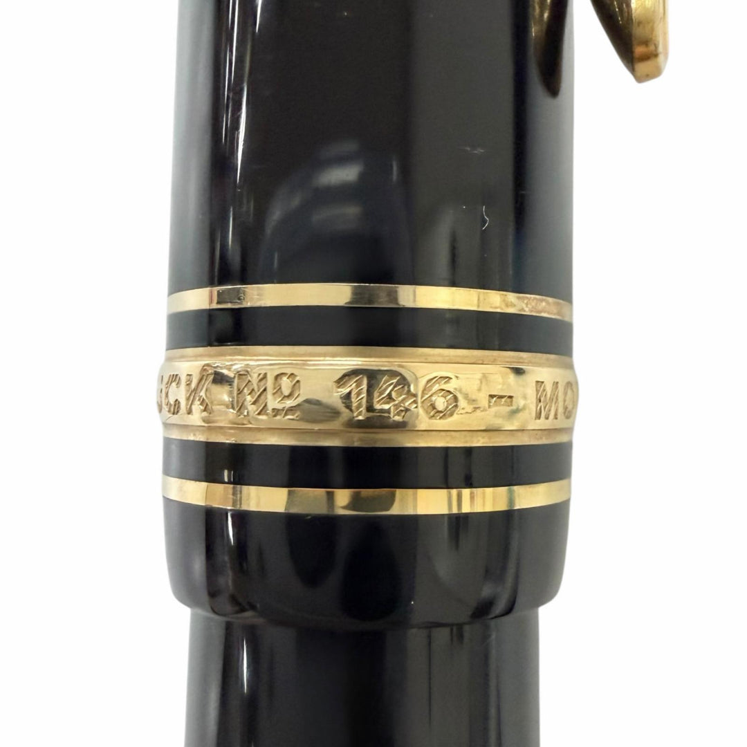 Very Good MONTBLANC fountain pen Meisterstück 146 black 14C mens