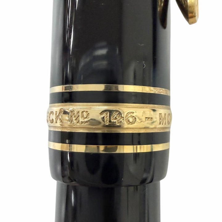 Very Good MONTBLANC fountain pen Meisterstück 146 black 14C mens