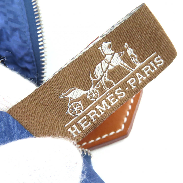 Excellent HERMES Pouch Ouse de Voyage PM blue silk Women