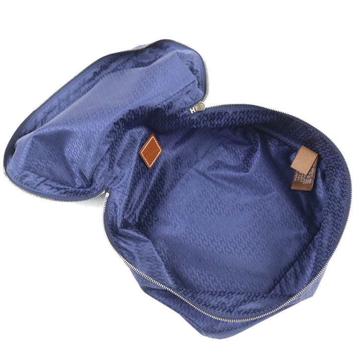 Excellent HERMES Pouch Ouse de Voyage PM blue silk Women