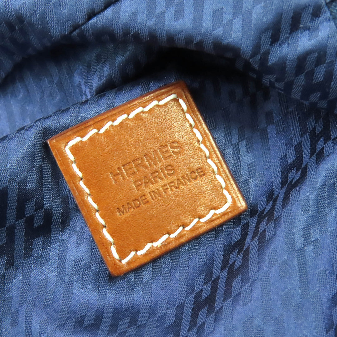 Excellent HERMES Pouch Ouse de Voyage PM blue silk Women