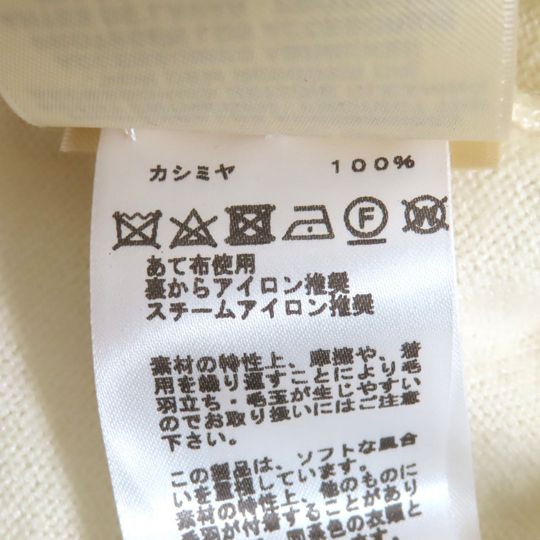 HERMES 半袖ニット オフホワイト カシミア レディース 38 4E2600D1 美品