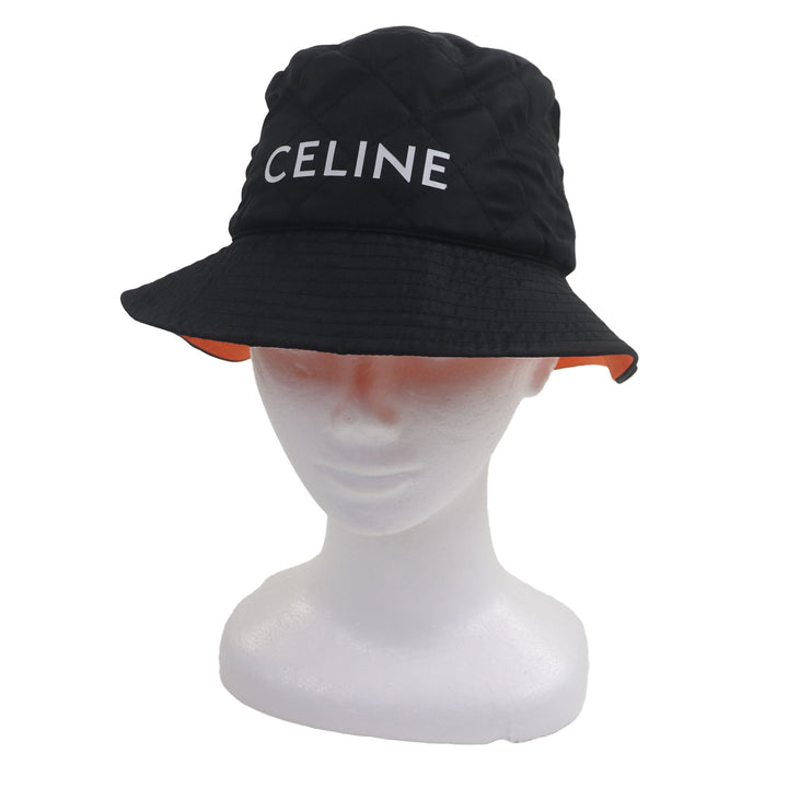 CELINE 帽子 ブラック オレンジ ナイロン メンズ M 2AUB0930C 美品