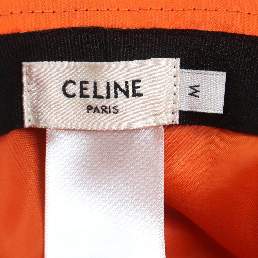 CELINE 帽子 ブラック オレンジ ナイロン メンズ M 2AUB0930C 美品