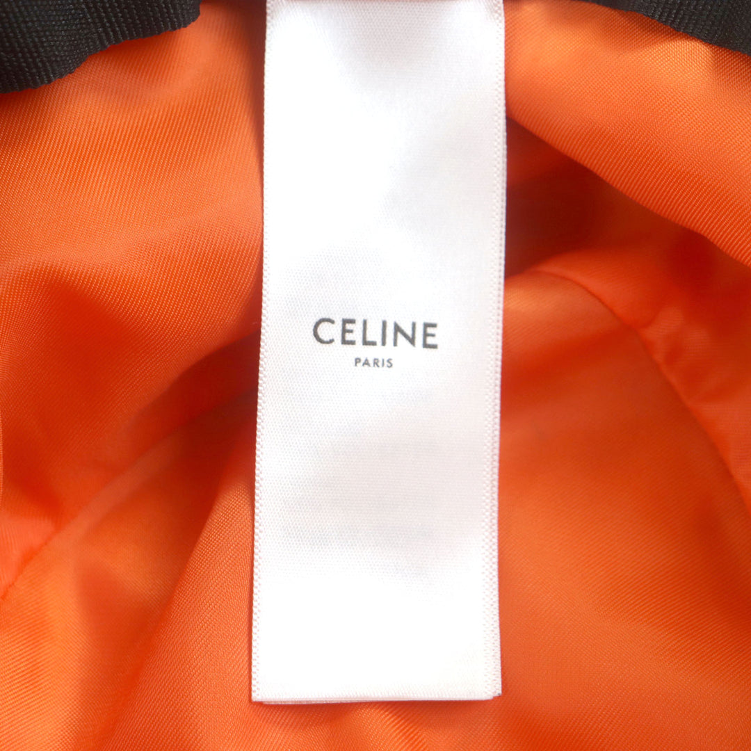 CELINE 帽子 ブラック オレンジ ナイロン メンズ M 2AUB0930C 美品