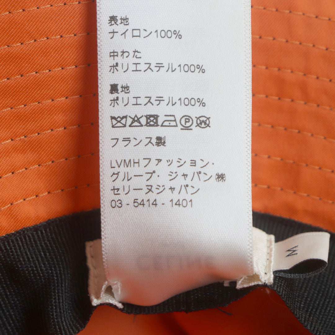 CELINE 帽子 ブラック オレンジ ナイロン メンズ M 2AUB0930C 美品