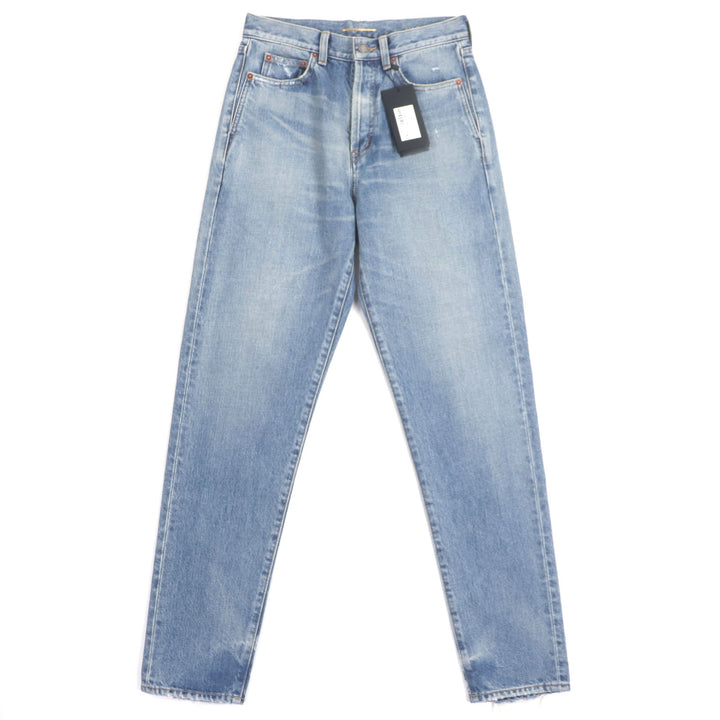 新品 SAINT LAURENT PARIS デニムパンツ アイスブルー コットン レディース 26 614443