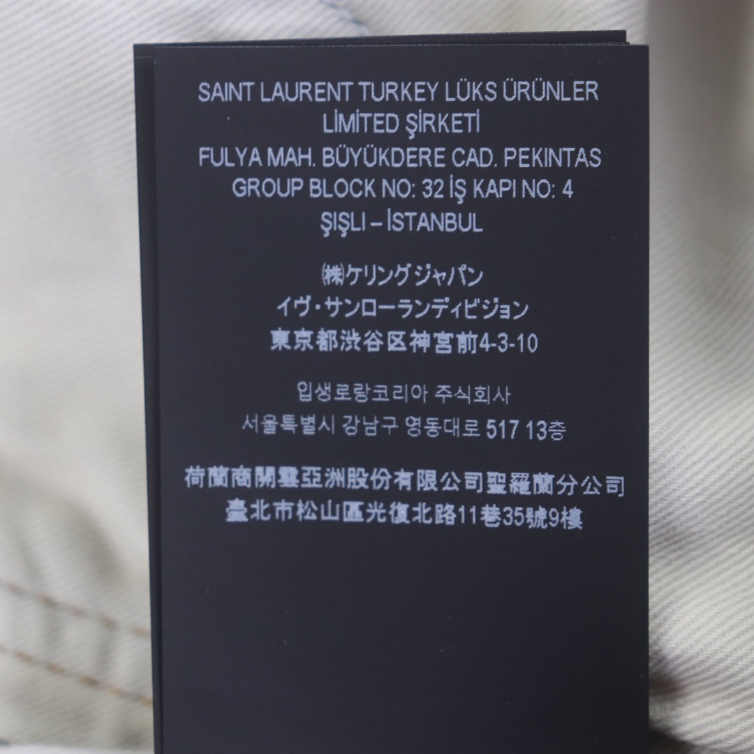 新品 SAINT LAURENT PARIS デニムパンツ アイスブルー コットン レディース 26 614443
