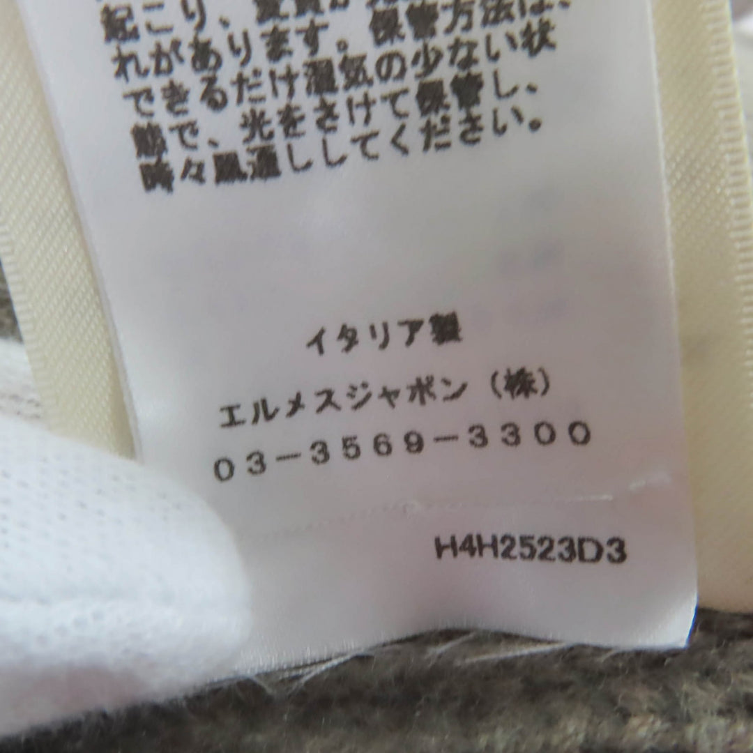 新品 HERMES ワンピース H柄 長袖ニット ブラウン ウール 36 4H2523D3