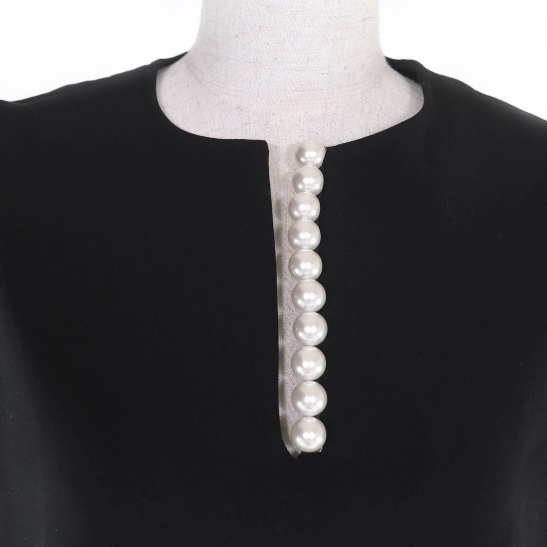 Great YOKO CHAN one piece Fake pearl black polyester Women 36 YCD-620-645