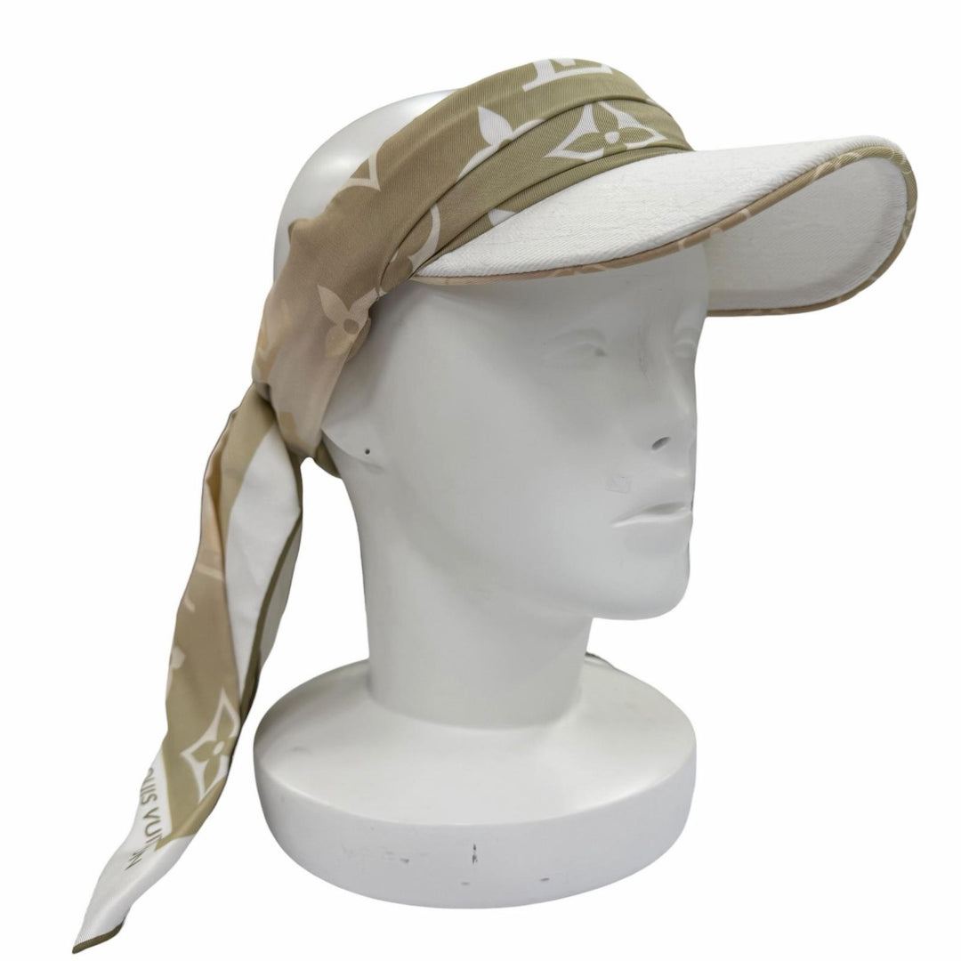 Excellent LOUIS VUITTON Sun visor Biger Sun and Silk Sun Visor Monogram M77546