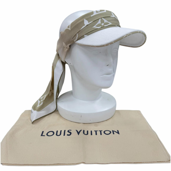 Excellent LOUIS VUITTON Sun visor Biger Sun and Silk Sun Visor Monogram M77546