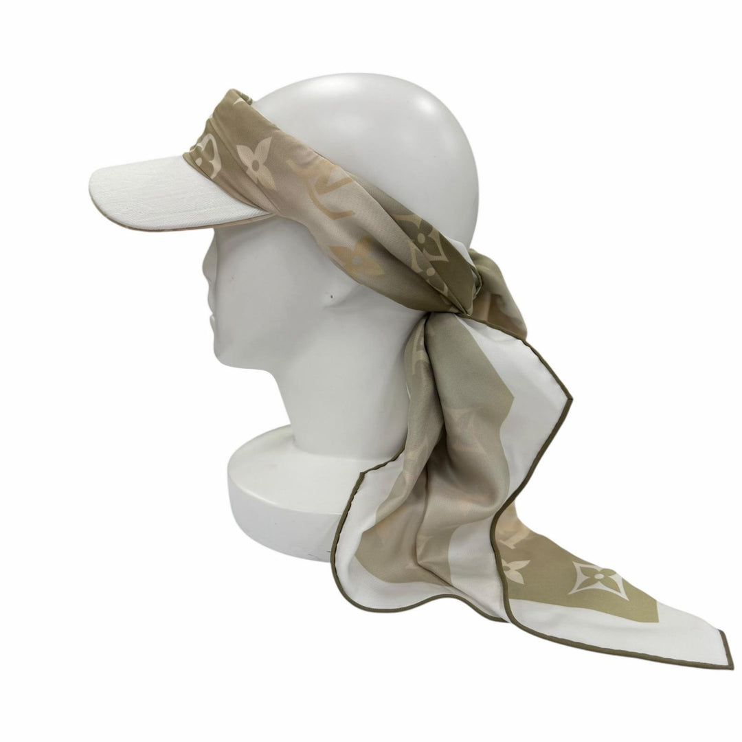 Excellent LOUIS VUITTON Sun visor Biger Sun and Silk Sun Visor Monogram M77546