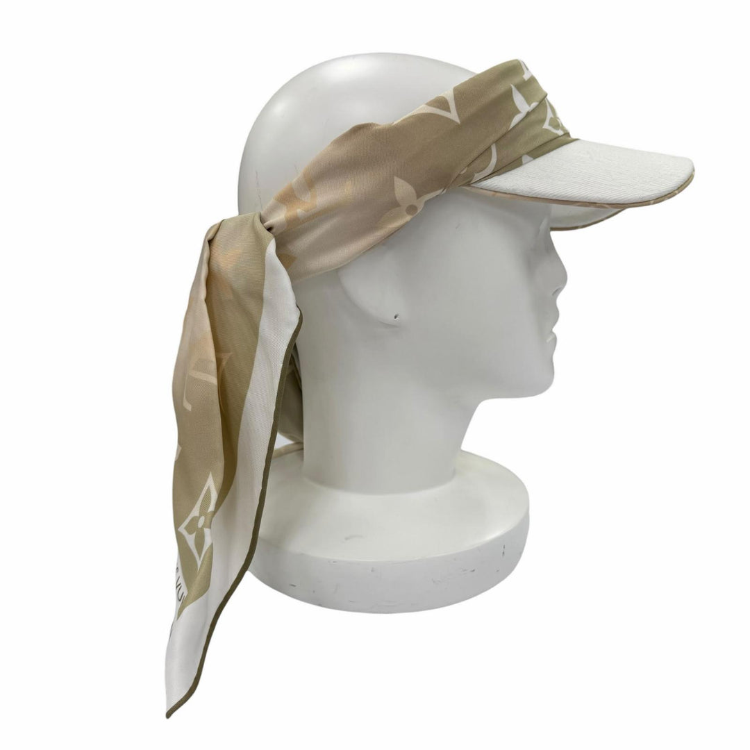 Excellent LOUIS VUITTON Sun visor Biger Sun and Silk Sun Visor Monogram M77546