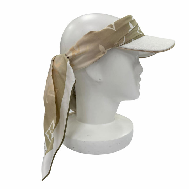 Excellent LOUIS VUITTON Sun visor Biger Sun and Silk Sun Visor Monogram M77546