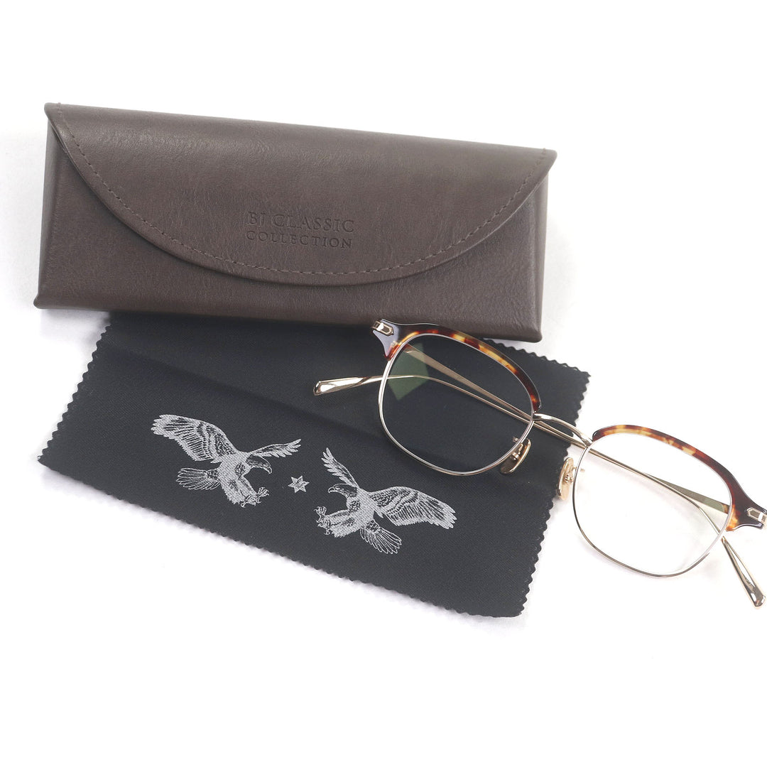 Excellent BJ CLASSIC COLLECTION Glasses Marble Salmon Blow Brown gold