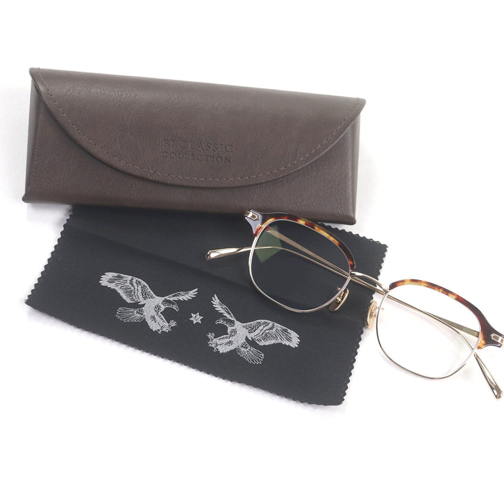 Excellent BJ CLASSIC COLLECTION Glasses Marble Salmon Blow Brown gold