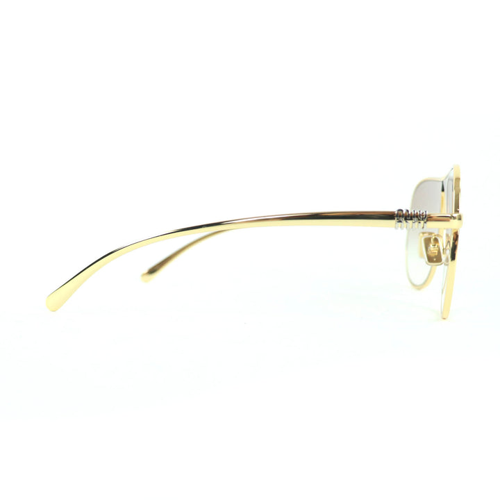 Excellent MIUMIU sunglasses Teardrop eyewear gold Women SMU A56