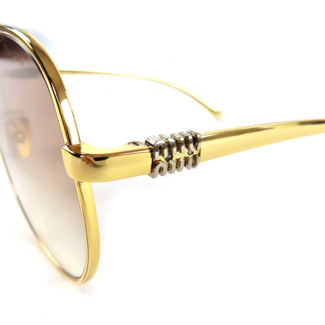 Excellent MIUMIU sunglasses Teardrop eyewear gold Women SMU A56
