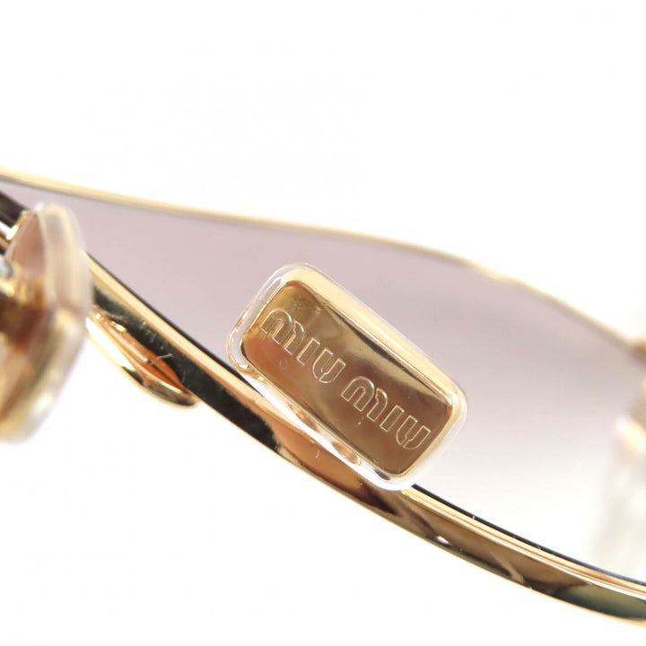 Excellent MIUMIU sunglasses Teardrop eyewear gold Women SMU A56