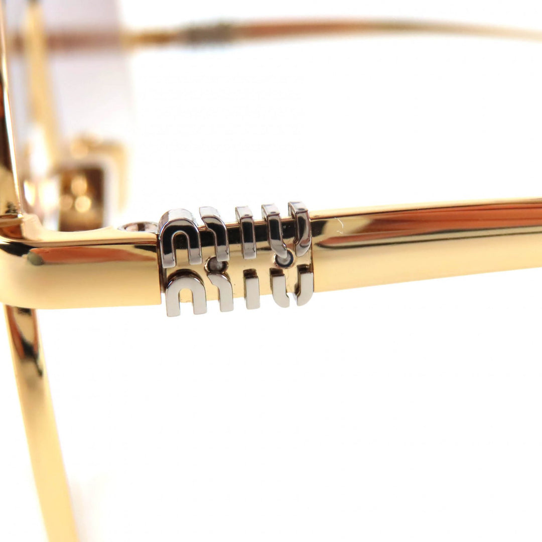 Excellent MIUMIU sunglasses Teardrop eyewear gold Women SMU A56
