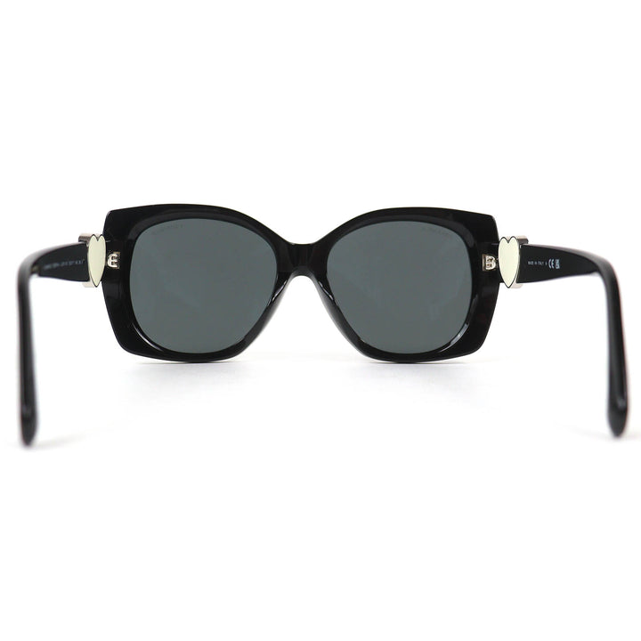 Excellent CHANEL sunglasses COCO Mark Heart Square Shape Eyewear black 5519-A