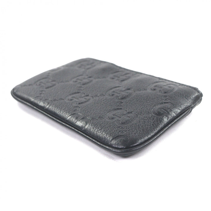 Excellent GUCCI Coin case Current GG emblem key pouch black leather mens 815891