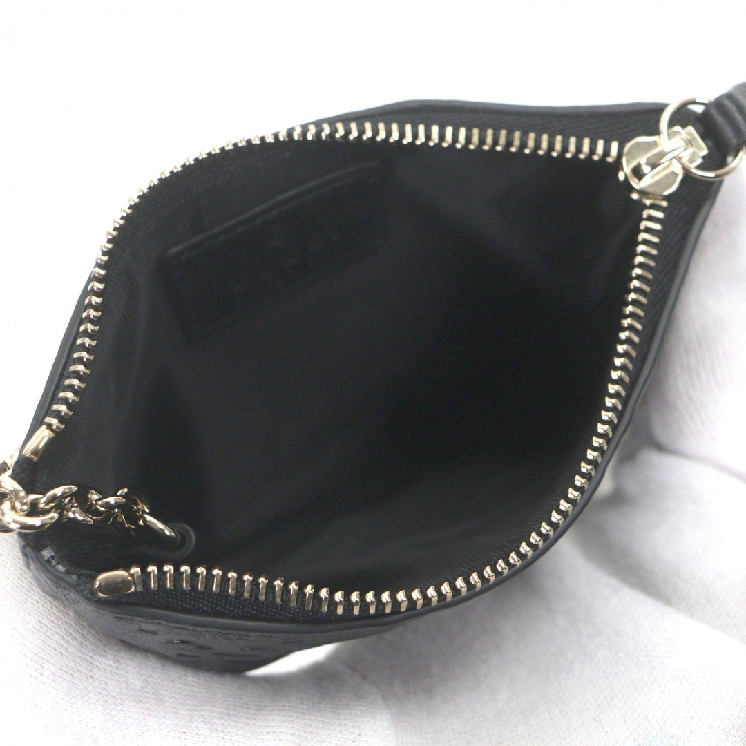Excellent GUCCI Coin case Current GG emblem key pouch black leather mens 815891