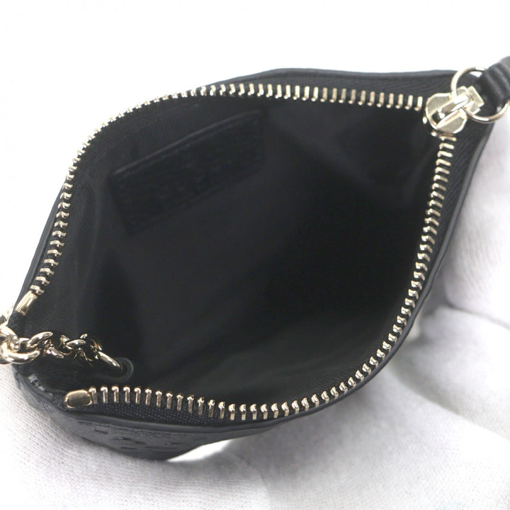 Excellent GUCCI Coin case Current GG emblem key pouch black leather mens 815891
