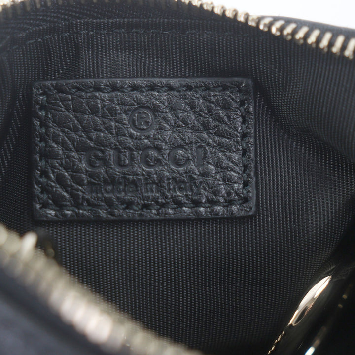 Excellent GUCCI Coin case Current GG emblem key pouch black leather mens 815891