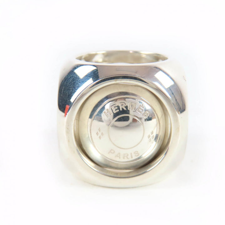Excellent HERMES Ring Extra Wide Serie Ring キューブリング Silver AG925 Women